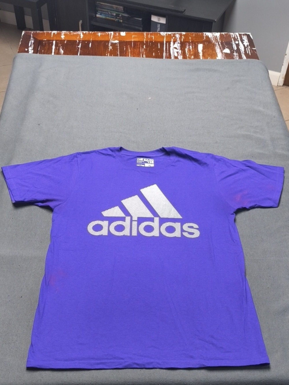 adidas Men’s Purple Tee with White Logo Size medium